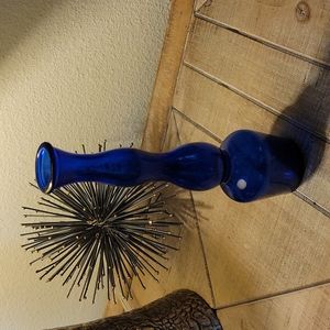 Decorative blue glass vase